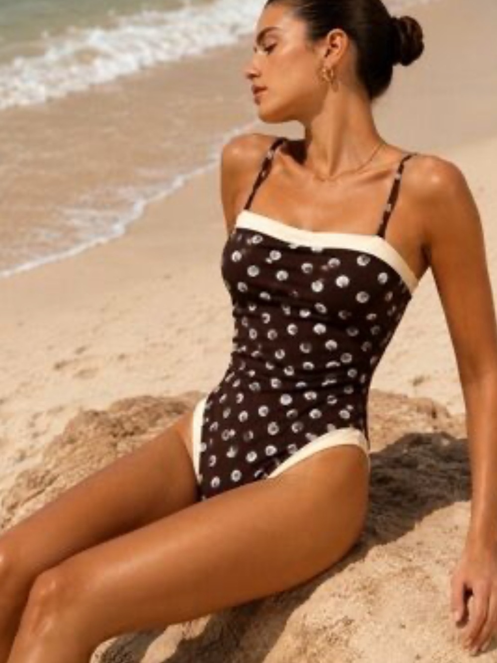Abercrombie & Fitch Seashell One Piece Removable Straps Bathing Swimsuit Suit